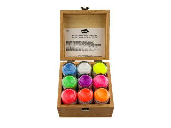 Set de 9: Sélection de pigments fluorescents