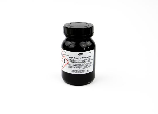 Laque d´asphalte, avec essence de térébenthine
