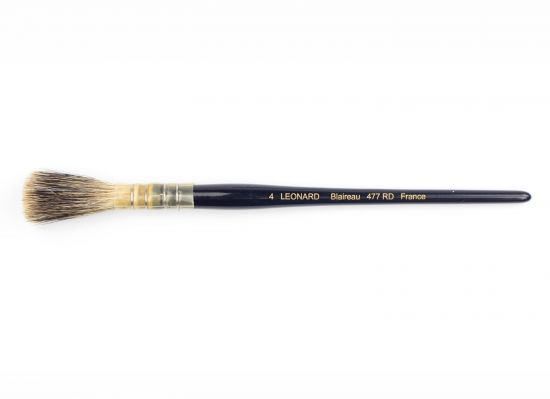 Badger Hair Brush, round, flat, No. 4