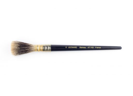 Badger Hair Brush, round, flat, No. 6