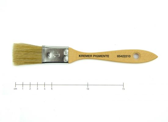 Pinceau plat, soies fins clairs, force 1, no. 1 pouce