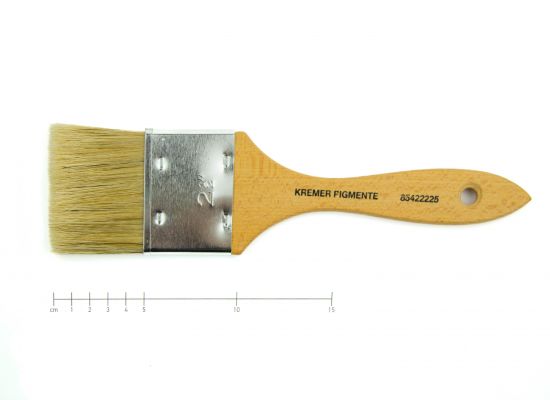 Pinceau plat, soies fins clairs, force 2,5, no. 1 pouce