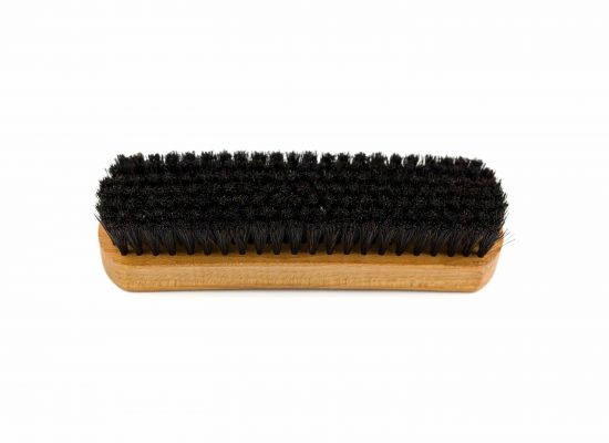 Brosse à main courbée, crin de cheval foncé