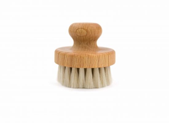 Brosse ronde avec poignée, poils de chèvre