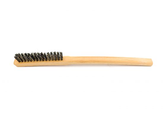 Brush with long handle, dark hog hair, hard, 15 mm