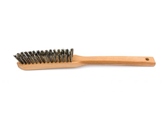 Brush with long handle, pig bristles, black, strong, 20 mm