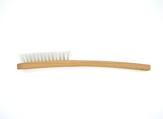 Spazzola con manico, nylon bianco, 0,40/20 mm