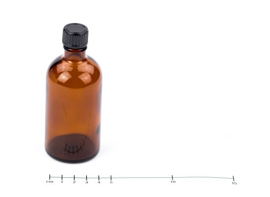 Botella de vidrio, 100 ml, marrón
