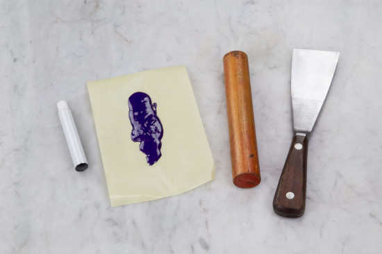 Open up the tube. Put the paint onto a piece of paper (wax paper, silicone paper).