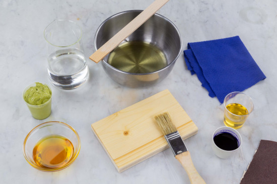 For priming the wooden surface, mix Linseed Oil Varnish (#73100) and Shellsol® T (#70460) with a mixing ratio of 1:1 and apply the solution richly. After about 15 minutes, take up excess primer with a lint-free cloth. Sand the surface gently with fine sandpaper (granulation 150) when dry. Consumption rate is about 100 ml/m2.