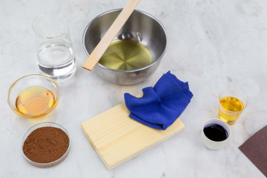 For priming the wooden surface, mix Linseed Oil Varnish (#73100) and Shellsol® T (#70460) with a mixing ratio of 1:1 and apply the solution richly. After about 15 minutes, take up excess primer with a lint-free cloth. Sand the surface gently with fine sandpaper (granulation 150) when dry. Consumption rate is about 100 ml/m2.